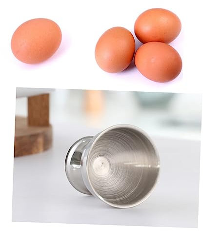 Ciieeo 2 Piezas hueveras escalfadas Almacenamiento de huevera Soporte para Plantas Huevos huevera de Acero Inoxidable Egg Cup Antiguo Utensilios de Cocina Conjunto de Cuatro Piezas