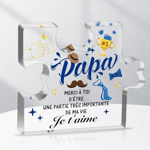 HOWAF Geschenk fur Papa Acrylplatte Puzzleblock, Geschenk Vatertag, Vatertagsgeschenk, Geburtstagsgeschenk Papa