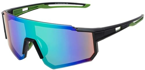 BEZLIT Unisex Sonnenbrille Shield UV400 Kategorie 3 Sportbrille Oversize Visier Brille Damen Herren verspiegelt Schwarz Transparent
