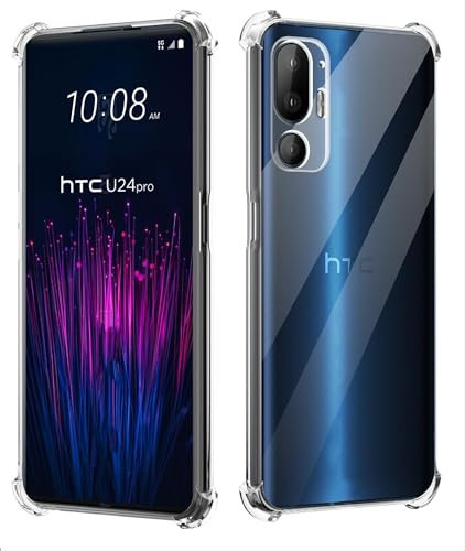 GIOPUEY Clear Hülle Kompatibel mit HTC U24/HTC U24 Pro, Ultra Dünn TPU Case, Luftpolsterschutz, [Nicht Leicht zu Vergilben] Stoßfest Hülle - Transparent