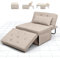 FLEXISPOT Sessel Wohnzimmer Sessel mit hocker Schlafsessel Klappbar mit bettfunktion mit schlaffunktion umwandelbarer Stuhl Bett ausziehbarer Schlafsessel Belastbar bis 300kg, BEIGE, 91 * 69 * 35 cm