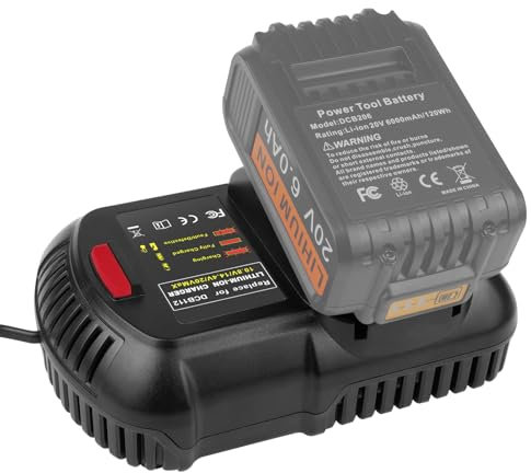 DCB112 Fast Charger Replace for Dewalt 20V Max Battery Charger, Compatible with Dewalt 20V/60V Battery DCB205 DCB208 DCB206 DCB606 DCB612, Replace for DeWalt 20 Volt Charger DCB104 DCB107 DCB115