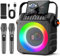 HWWR Karaoke Machine with 2 Wireless Microphones for Adults Kids, Portable Karaoke Microphone Wireless System with DJ Lights, Karaoke Speaker for Home Party, Outdoor Camping (Dark Black)