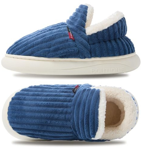 Misolin Chaussons Femme Pantoufles Homme Chaud Confortable Mousses à Mémoire Mules Automne Hiver Antidérapantes Légères et respirantes l'intérieur et l'extérieur,Bleu 280(EU 40-41)