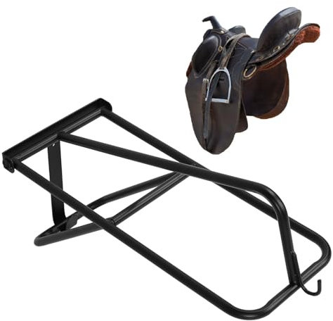 Saddle Rack, Portable Folding Horse Saddle Stand, Wall Mount Horse Saddle Storage Rack, Horse Blanket Holder, Saddle Pad Shelf for Horse Tack Room, Stable Barn
