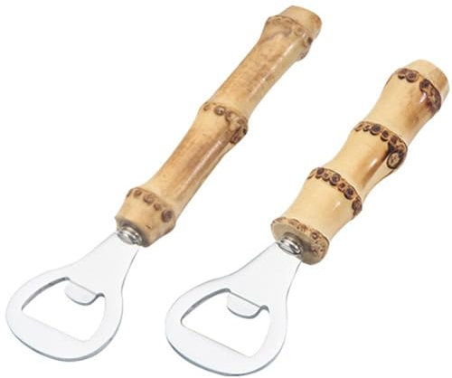 Lpitoy 2 Stück Flaschenöffner, Bieröffner, Dosenöffner, Bambus-Griff, Barkeeper-flaschenöffner, Edelstahl-flaschenöffner Für Männer Und Frauen