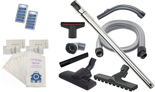 Complete Service Kit Compatible with Miele S8 S8000 SG Series Includes Telescopic Extension Tube, Hose, Floor Tools, Hand Tools, x10 Microfibre HEPA Bags + x4 Filters Kit