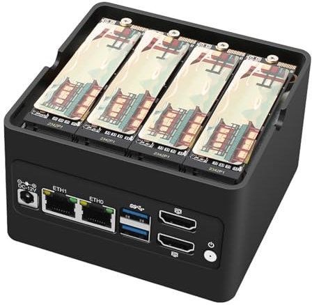 Dozlzyp 2 Port i226 2.5G Pocket Firewall Micro Appliance, Firewall Mini PC Alder Lake-N N100, 2xHDMI 4K @ 60Hz, 2xUSB, AES-NI VPN Router Support pfsense Openwrt, Wifi6/7, 16GB DDR5 512GB NVMe