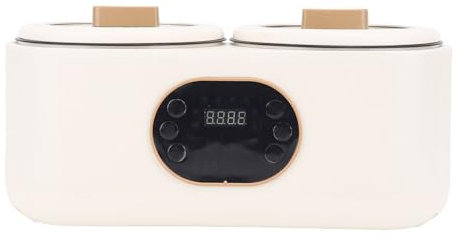 Double Mijoteuse, Double Mijoteuse à 2 Casseroles, Chauffe-aliments Multifonction Automatique, Isolation Intelligente, Cuiseur à Riz Amovible, Marmite électrique pour la Maison