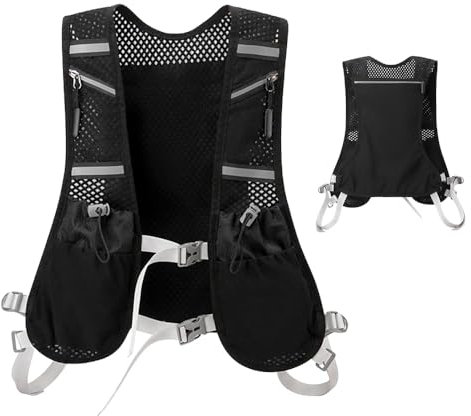 Udbrud Gilet da corsa per uomo e donna, ultraleggero, zaino da corsa riflettente, regolabile, borsa per bere traspirante, per maratona, escursionismo, campeggio