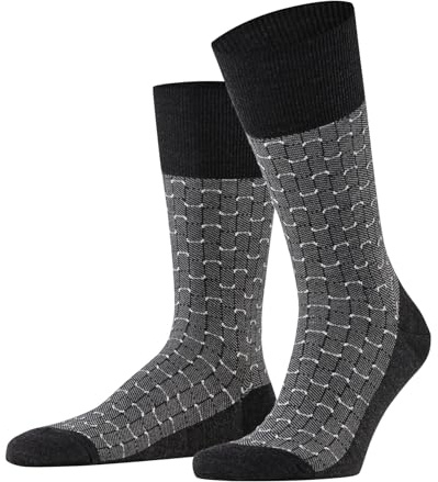 FALKE Men's Airport M So Wool Cotton Plain 1 Pair Socks, Grey Anthracite Melange 3080 Special Edition, 8.5-9.5