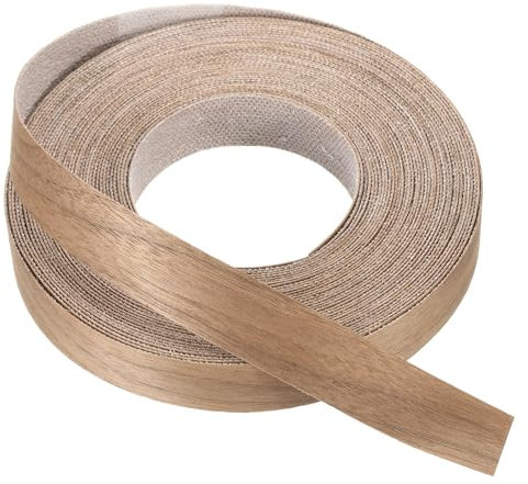 PATIKIL Bordatura Noce, 25 mm x 15m Nastro Impiallacciato Legno Preincollato Bordatura Flessibile Compensato con Adesivo a Fusione Calda per Restauro Mobili (1 x 49ft)