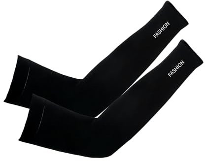 Horktrust 2 pares de Mangas para brazos protección sol, Unisex Mangas para Brazo, mangas de compresión para el sol de enfriamiento, Apto para actividades al aire libre, negro