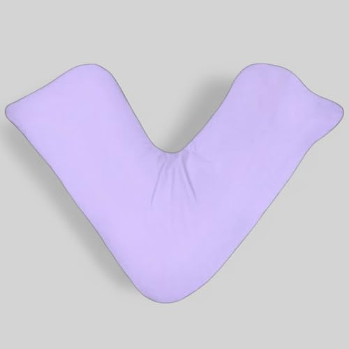 Pro Home V Pillow – Soft V Shaped Pillow For Adults | Extra Filled Triangular V Shape Pilow For Neck, Back & Side Sleepers | V Cushion For Adults (Liliac, V Pillow With Pillowcase)