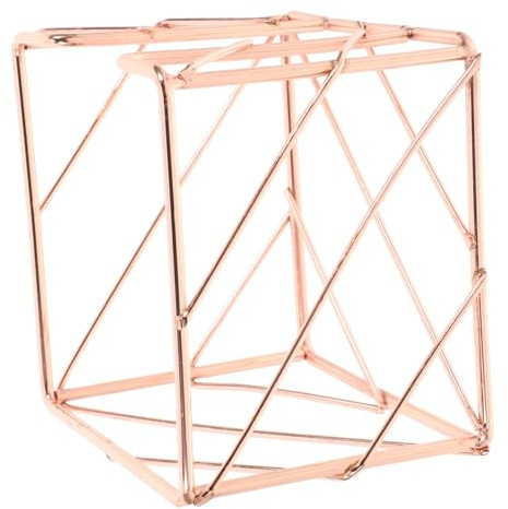NUOBESTY Rose Gold Metal Memo Holder Notepad Dispenser with Hollowout Design Compact Wire Memo Tray for Desk Organization Stylish Office Home Storage Accessory