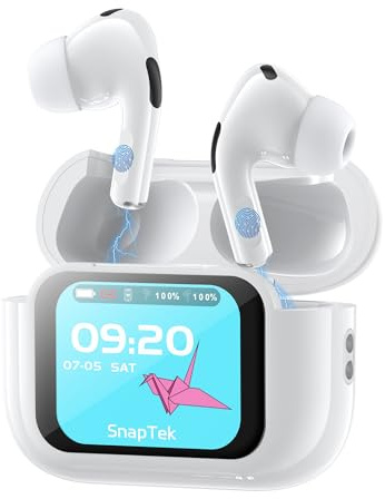 AI Translation Earbuds Real Time,147 Languages & Local Dialects Translator Earbuds with Intuitive Touch Screen,AI APP with 4 Modes,ENC mic,30H Playtime,Bluetooth 5.4 Headphones for Travel in Europe