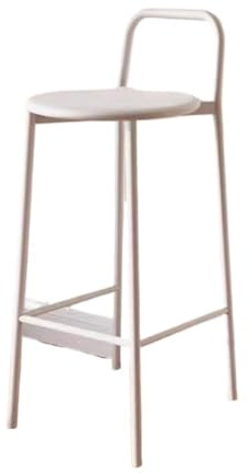2WFYJNITP Furniture Large Wrought Iron Restaurant Bar Counter Chair Casual with Backrest High Legged 75cm Patio Stool(White)