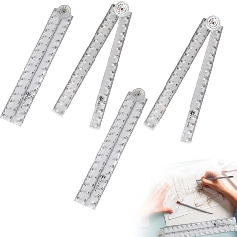 4 Stück Faltbares Lineal 30 cm,Transparentes Flexibel Lineal 30cm Grundschule,Faltbares Kunststofflineal,Kleines Lineal Set,Ruler Kinder,Gerades Lineale Präzision für Schulkinder,Schule,Büro,Haushalt