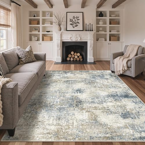 GENIMO Alfombra Salon Moderna, Cocina Lavable Antideslizante, Alfombra Pelo Corto para Dormitorio,Hall Entrada,Pasillo, Azul Claro, 160X230CM