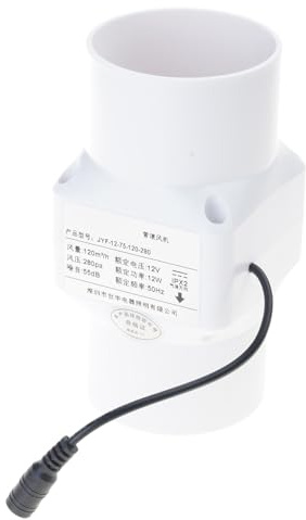 Adjustable Speed 3 Inch Duct Fan 12V 10W Quiet Ventilator Energy Efficient Inline for Hydroponic & Small Space Use Exhaust Ventilation