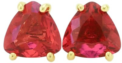 Orecchini a bottone in tormalina rosa naturale di rara qualità in argento sterling 925 placcato oro | orecchini a forma di triglione, orecchini a bottone in stile minimalista per donna | LK_VSTD_0179