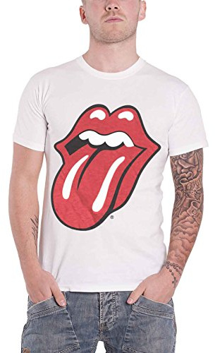The Rolling Stones Unisex T-Shirt: Classic Tongue (White)