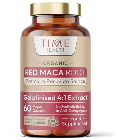 Organic Red Maca Root - 2000mg - Peruvian - 60 Capsules - UK Made | Gelatinized for Absorption - UK Manufactured - Pullulan