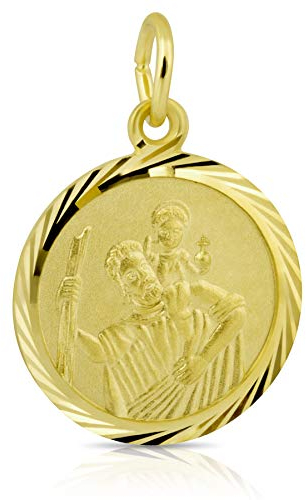unbekannt Anhänger Gelbgold 333 Gold 8k Schutzpatron Christopherus Kettenanhänger Ketten Geschenk zum neuen Auto Anhaenger mit Gravur Goldschmuck