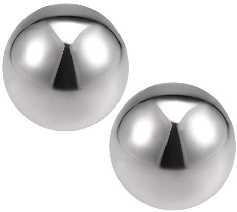 sourcing map 50mm(1.97) Dia 304 Stainless Steel Hollow Ball for Home Garden Decoration 2pcs