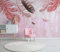 Papier peint mural 3D frais et moderne minimaliste peinte à la main plume rose Papier Peint 3D Faux Cuir Vinyle Mural-150cm×105cm