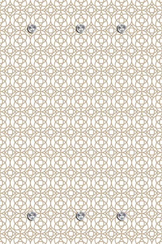 Queence Design Garderobe 80x120 cm | Wandgarderobe mit 6 Edelstahlhaken | Flurgarderobe | Garderobenhaken | Garderobenpaneele | Urban Look | Kleiderständer | Garderobenständer | Beige Kreise