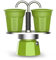 Bialetti Mini Express Color Set Cafetière 2 tasses + 2 verres Aluminium vert