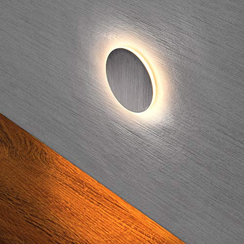 max K O M F O R T LED Treppenbeleuchtung 230V warmweiß 2,5W RUND Treppenleuchte Wand Einbauleuchte Einbaustrahler Treppenlicht Flurleuchte Nachtlicht 6107