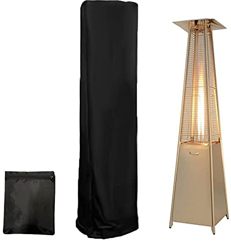 HSGAV Cubierta para Calentador de Patio, Patio Standup Calefacción de La Pantalla, Cubierta Protectora contra La Intemperie para Radiadores de Terraza, Negro, 221 X 61 X 53cm