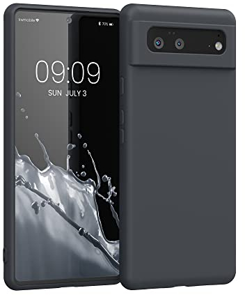 kwmobile Hülle kompatibel mit Google Pixel 6 Hülle - gummierte TPU Silikon Handyhülle - Schutzhülle für kabelloses Laden - Case in Schwarz matt