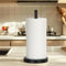 E-ROOM TREND Paper Towel Holder Heavy Weighted Base Sturdy Metal Paper Towel Dispenser Kitchen Steady Bathroom Towel Roll Stand Organizer Paper Roll Holder for Countertop Cabinet Matte Black(A076)