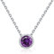 Qings Amethyst Kette Geschenk Schmuck Silber 925 Halskette mit Anhänger Februar Lila Geburtsstein Basic Ketten Liebe Geschenke für Damen Frauen Freundin Mama