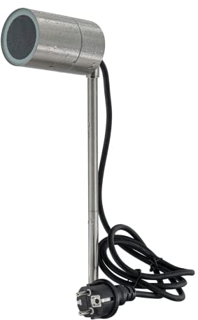 JungesLicht IP44 Spießleuchte ELA GU10 230Volt GU10 Edelstahl Rostfrei Gartenbeleuchtung Teichbeleuchtung Dekobeleuchtung Außenleuchte Erdspieß Gartenstrahler Schwenkbar Spritzwassergeschützt