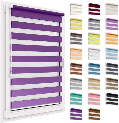 Doppelrollo ohne Bohren, 59x150 cm Stoffgröße, Duo Rollo Klemmfix, Easyfix, lichtdurchlässig und verdunkelnd, Day&Night, Klemmrollo Sonnenschutzrollo Fensterrollo für Fenster & Türen