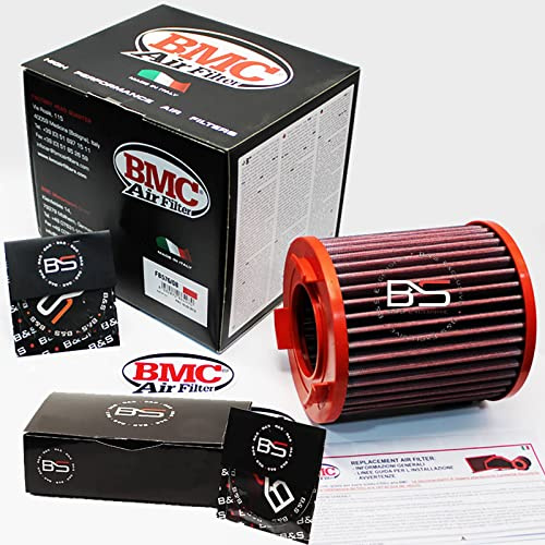 B&S Kit Filtro Aria Sportivo Aspirazione Rigenerabile Lavabile FB576/08 con Profumatore Interni