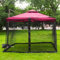 3 m quadratischer Sonnenschirm Moskitonetz Terrassenschirm Moskitonetz Polyester Netz, Universal-Baldachin-Netz mit Doppelreißverschluss, Tür für Außenbereich, Terrasse (300 x 300 x 230 cm, Schwarz)
