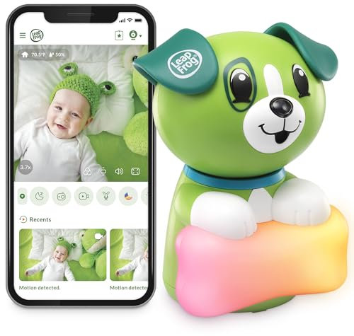 Leapfrog LF2911 Scout 1080p Full HD WiFi Remote Access Baby Monitor. 360 Degree Pan & Tilt Camera, Color Night Light, Soothing Sounds, 2-Way Audio Talk, Temperature & Humidity Sensor, Night Vision