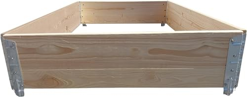 BURI Hochbeet Palettenrahmen 120x80x20cm groß - Holzrahmen 20mm Wandstärke faltbar, steckbar, stapelbar - Profi Aufsatzrahmen ideal für Pflanzen, Blumen, Obst, Gemüse & Kräuter