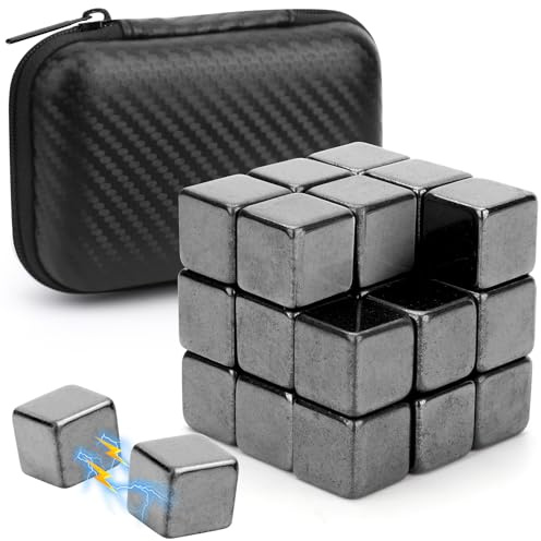 Fidget Balls Magnet Toy for Adults, Square Black Magnetic Stones, Magnet Hand Roller, Magnetic Rocks for Office, Cool Magnetic Gadget Sciencce Kit (28PCS)