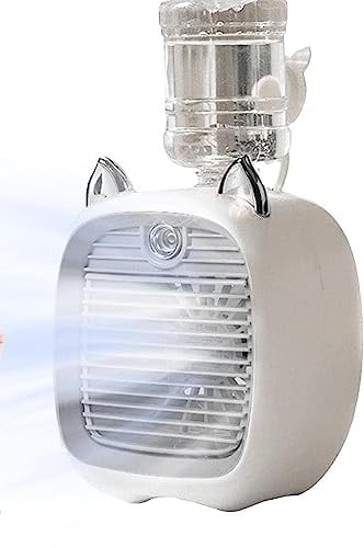 MASINIES Mini Tragbarer Ventilator, Luftkühler Geschwindigkeit Kühler Ventilator Einstellbare Klimaanlage USB Nebelventilatoren, Mobile Kleine Air Con Luftbefeuchter für Home Offices (#1)