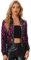 Allegra K Damen Party Glitzerjacke Bomberjacke Pailletten Glitzer Langarm Reißverschluss Club Kurze Jacke Heiß Rosa M
