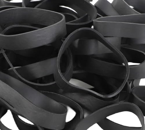 Thick Rubber Bands Heavy Duty - Black Wide Strong Elastic Industrial Tactical Rubber Bands with UV Heat Cold Resistant for Survival Camping (#84-50P)