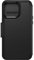 OtterBox Strada Case for iPhone 15 Pro Max for MagSafe, Shockproof, Drop proof, Premium Leather Protective Folio with Two Card Holders, 3x Tested to Military Standard, Black, No Retail Packaging