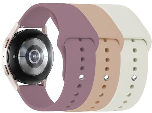 3 Stuck Silikon Armband für Samsung Galaxy Watch 7 6 5 4 Band 40mm 44mm,Galaxy Watch 6 Classic Armbänder 43mm 47mm, 20mm Sport Band Weiche Silikon Ersatz Uhrenarmband für Galaxy Watch
