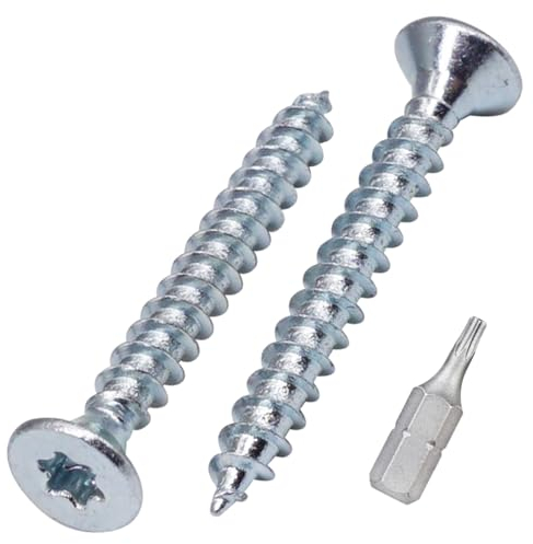 SKIR'CO (300 Stück) Holzschrauben aus verzinktem Stahl, 3,0 x 25 mm, Torx Kopf, Senkkopf, Spanplattenschrauben, Vollgewinde